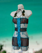Load image into Gallery viewer, BLUE &amp; BROWN CUTOUT DRESS

