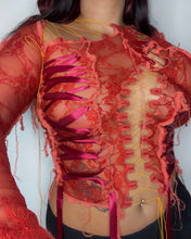 Load image into Gallery viewer, BURNT ORANGE LACE UP TOP
