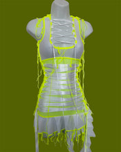 Load image into Gallery viewer, NEON YELLOW &amp; WHITE RIBBON MINI
