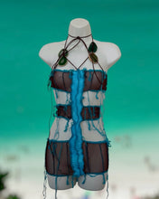 Load image into Gallery viewer, BLUE &amp; BROWN CUTOUT DRESS
