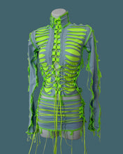 Load image into Gallery viewer, BABY BLUE &amp; NEON GREEN LACE UP SET
