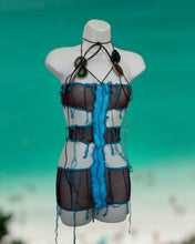 Load image into Gallery viewer, BLUE &amp; BROWN CUTOUT DRESS
