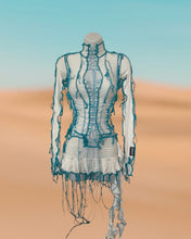 Load image into Gallery viewer, CREAM &amp; BLUE LACE UP SET
