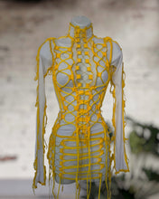 Load image into Gallery viewer, YELLOW &amp; WHITE LACE UP SET
