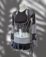 Load image into Gallery viewer, GREY TONES LACE UP TOP
