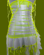 Load image into Gallery viewer, NEON YELLOW &amp; WHITE RIBBON MINI
