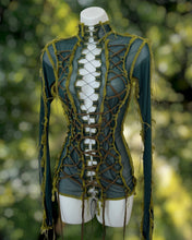 Load image into Gallery viewer, FOREST GREEN LACE UP TOP
