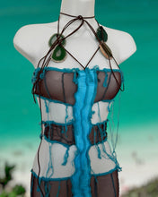 Load image into Gallery viewer, BLUE &amp; BROWN CUTOUT DRESS
