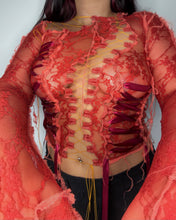 Load image into Gallery viewer, BURNT ORANGE LACE UP TOP
