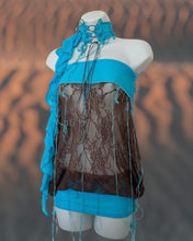 Load image into Gallery viewer, AQUA &amp; BROWN LACE DRESS
