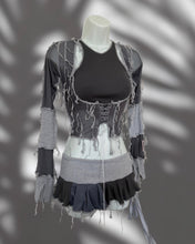 Load image into Gallery viewer, GREY TONES LACE UP TOP
