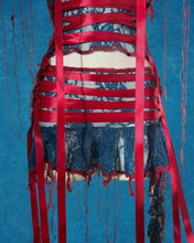 Load image into Gallery viewer, BLUE &amp; CHERRY RIBBON SKIRT
