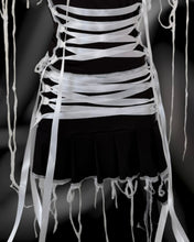 Load image into Gallery viewer, BLACK &amp; WHITE RIBBON SKIRT
